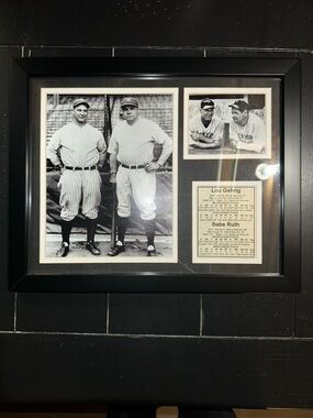 Estate Black Framed Vintage Baseball Photo Collage